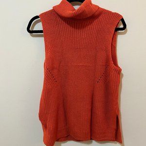 Abercrombie and Fitch Orange Sleeveless Sweater (Medium)